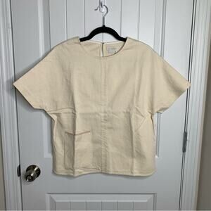 M‎ martin gauzy cream minimalist lagenlook top size XS